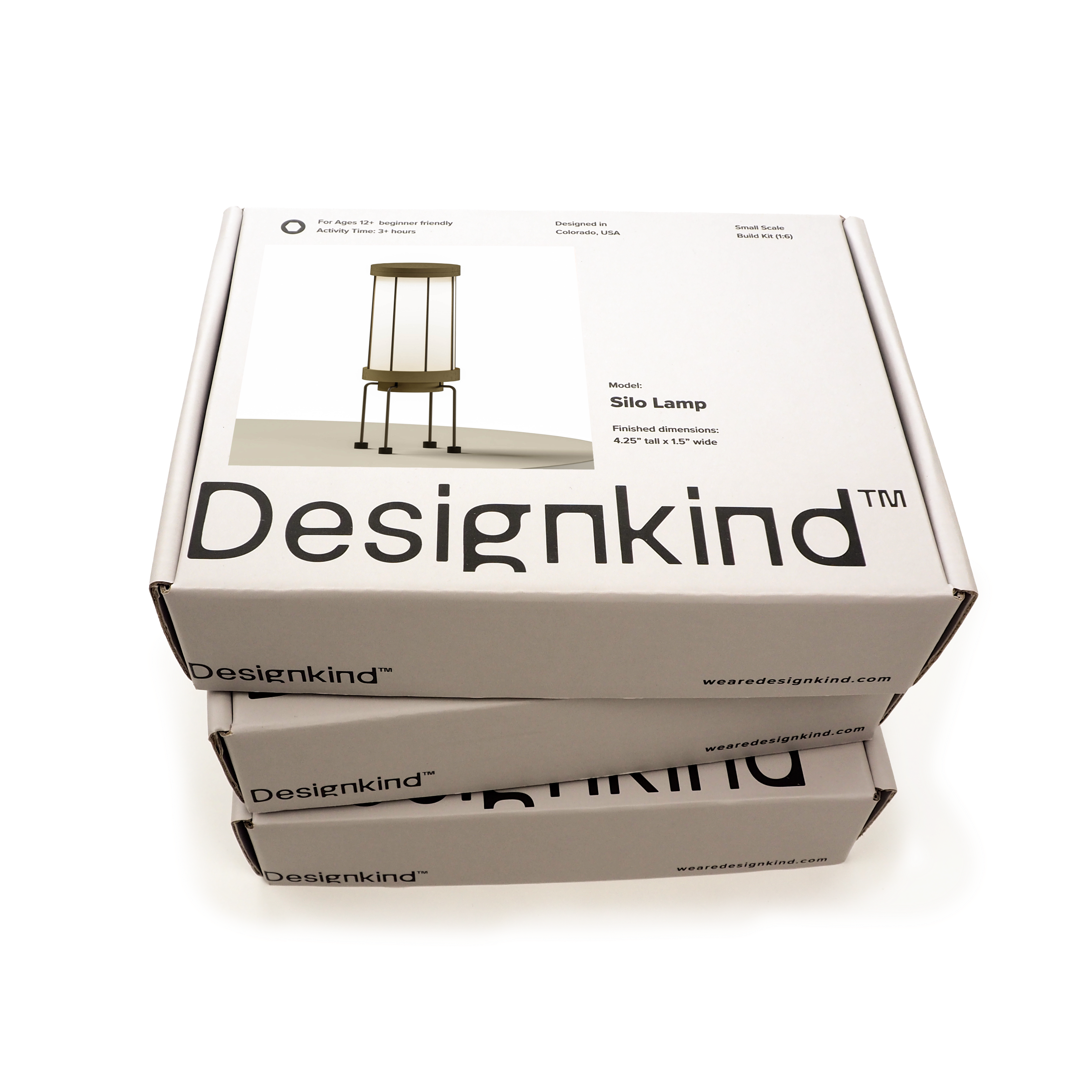 Designkind packaging box with a chair illustration on a white background