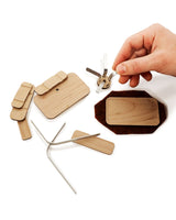 Wood craft pieces for chair on a white background