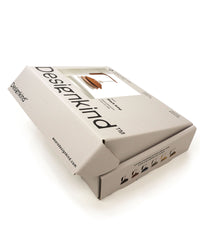 Cardboard box with 'DesignKind' branding on a white background